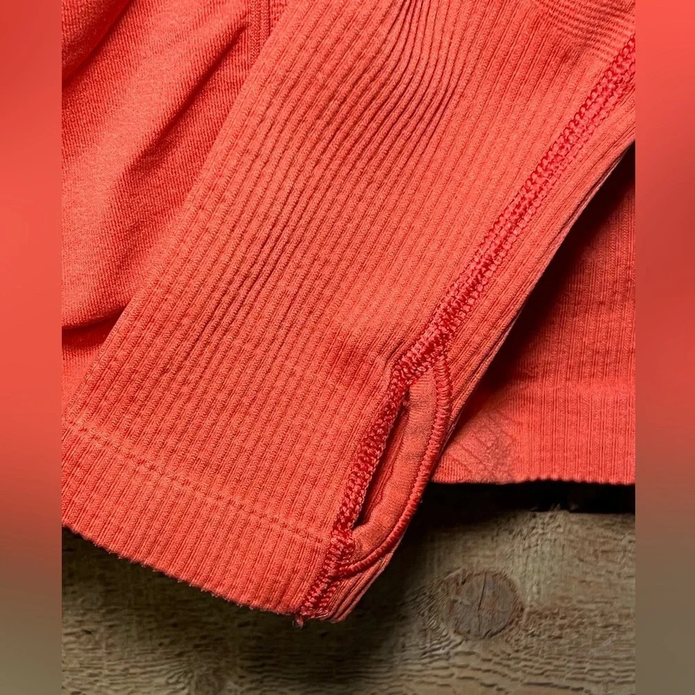 🌻 Athleta Tracker Hoodie in Cosmic Orange Women's size XS seamless activewear - Picture 4 of 8